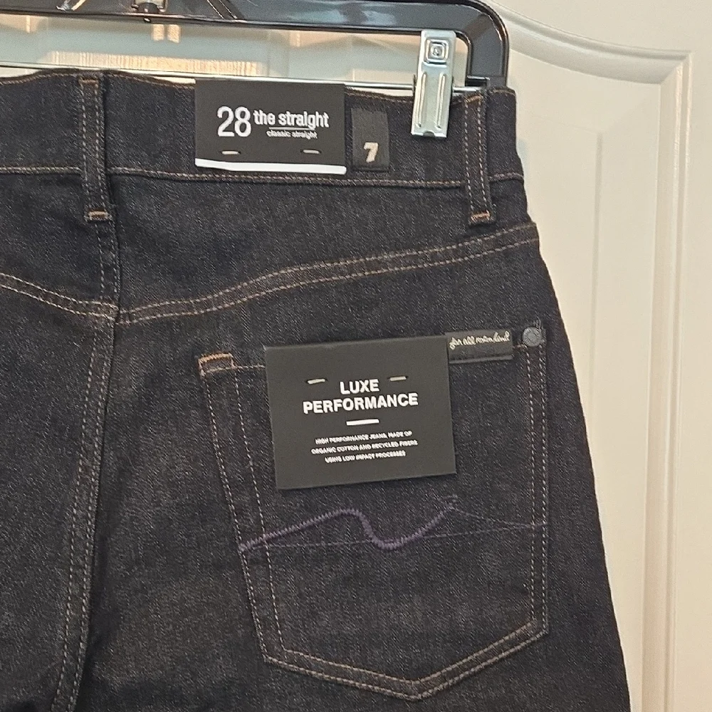 7 For All Mankind Men's THE STRAIGHT Luxe Super Rinse Blue Jeans Sz 28 NWT